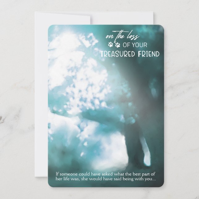 Perda do Cartão de condolências de Pet Amigo Tesou (Frente)