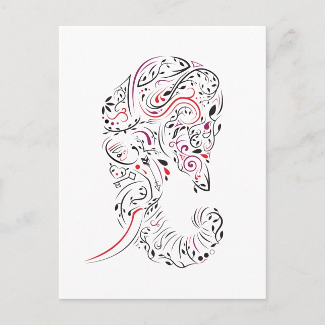 perda do cartão de simpatia do ornamentado elefant (Frente)