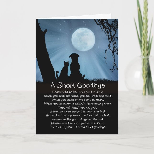 Perda espiritual de Cão, Cartão de condolências de (Frente)