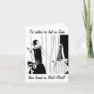 Perdido em Saks Engraçado Cartão de Aniversário