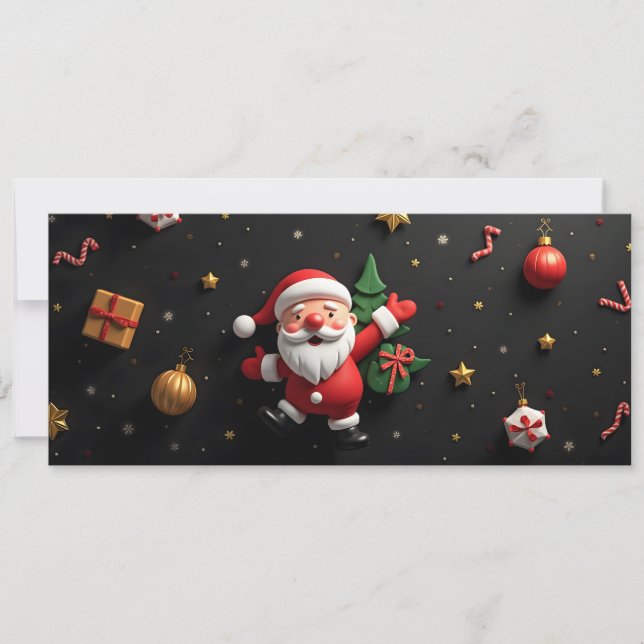 Père noël 3D enfantin et décor de fête (Frente)