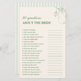 Perfeito Pear 20 Perguntas sobre o Jogo da Noiva