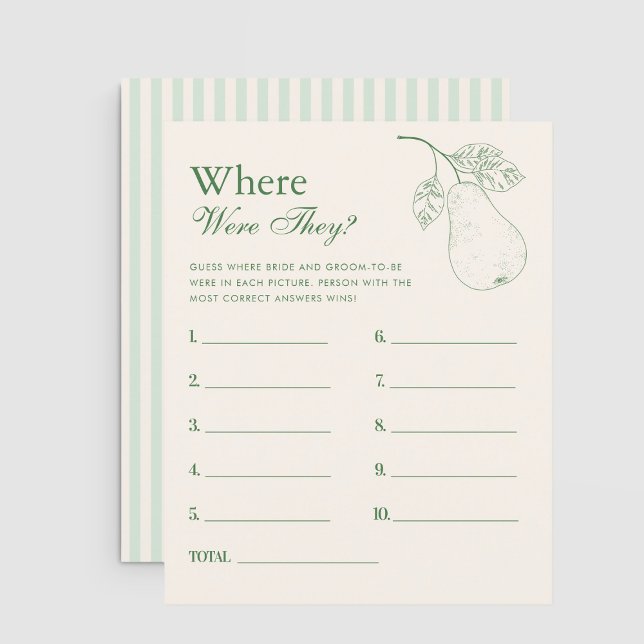 Perfeito Pear Onde Eles Estavam No Jogo De Chá de  (Criador carregado)