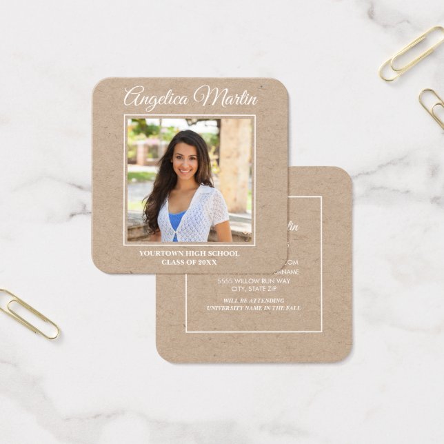 Perfil de Foto Vertical Quadrado Kraft Marrom Grad (Escritótio)