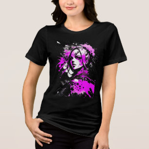 Perfil de Rosto Feminino Pop Art em Rosa e Preto