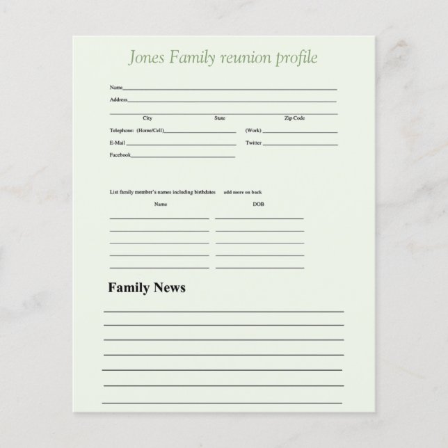 Perfil personalizado da família de temas verdes (Frente)