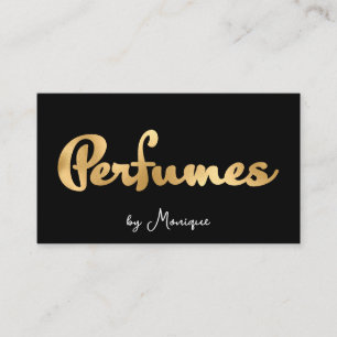 Perfumes Dourados pretos e falsos Cartão de visita