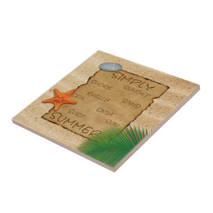 Pergaminho em Fundo de areia - Azulejo cerâmico