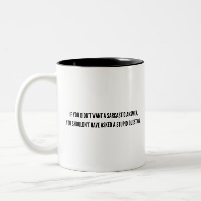 Pergunta Estúpida - Caneca Engraçada (Esquerda)