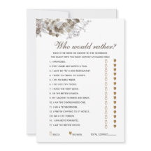 Perguntas editáveis Cartão de Jogo de Chá de panel