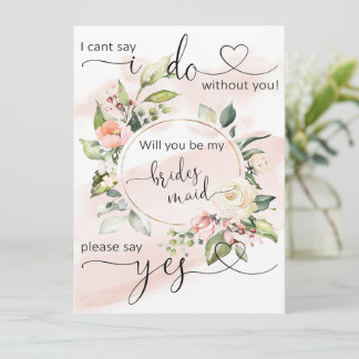 Pergunte à Bridal Party Bridesmaid Proposta Card