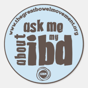 Pergunte-me sobre minha etiqueta de IBD - azul
