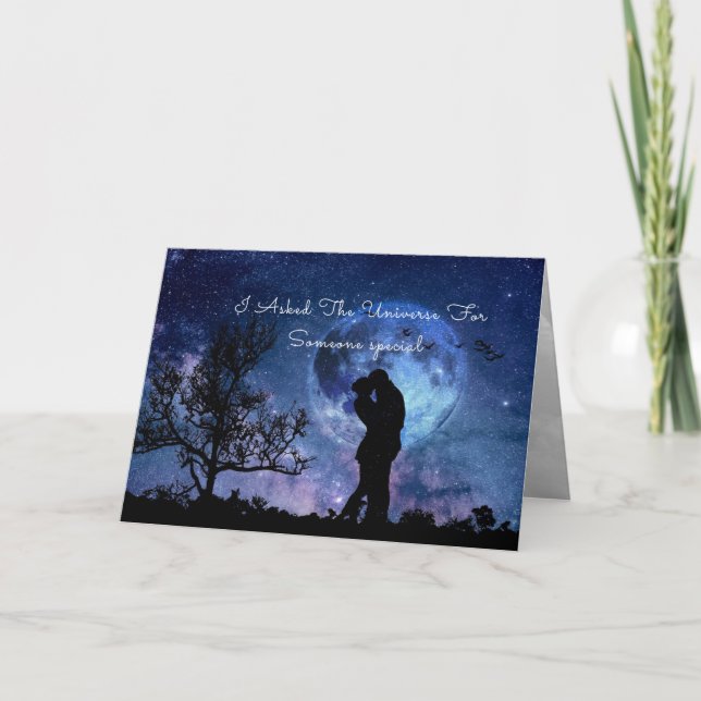 Perguntei ao Universo - Cartão de Dia de os namora (Frente)