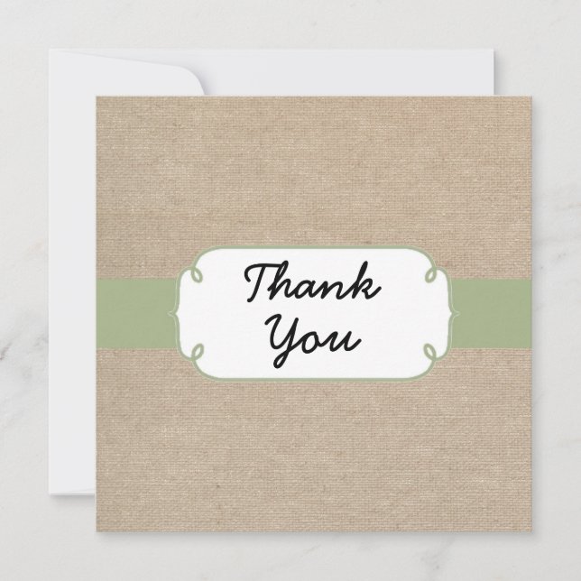 Peridot rústico e cartões de agradecimentos bege (Frente)