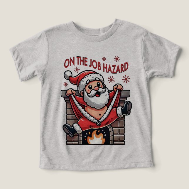 Perigo no Trabalho Papai Noel em Chamas (Design frontal)