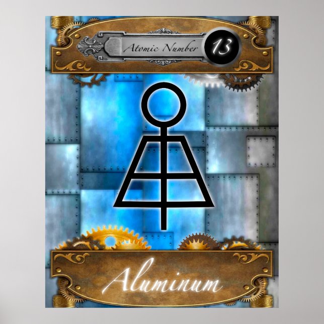 Periodic Element Aluminum Atomic Number #13 Poster (Frente)