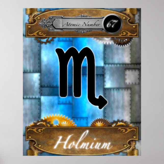 Periodic Element Holmium Atomic Number #67 Poster (Frente)