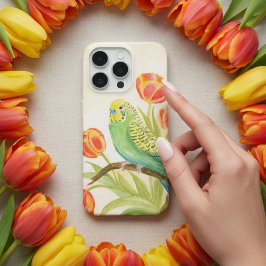 Periquito com Tulipas