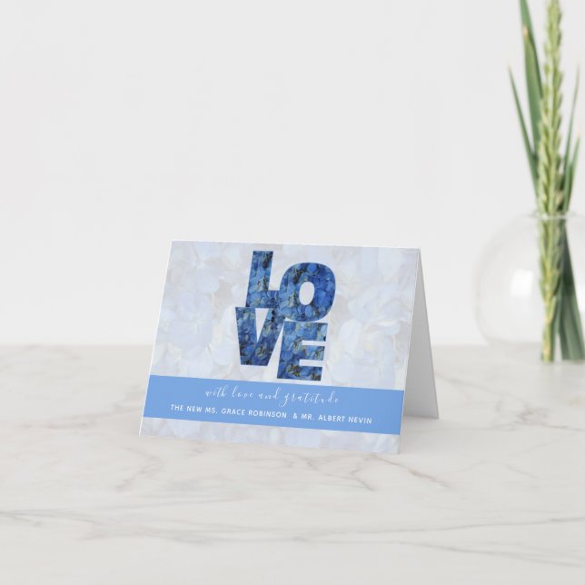 Periwinkle Blue Hydrangeas Cartões de agradeciment (Frente)