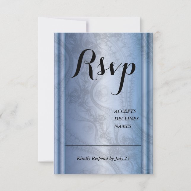 Periwinkle com placa Rsvp de Design de rendas (Frente)