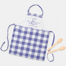 Periwinkle Kitchen Monograma Nome Gingham Check