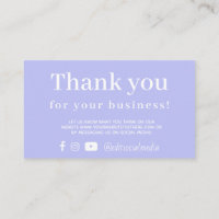 Periwinkle Obrigado Cartão de visita