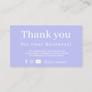 Periwinkle Obrigado Cartão de visita