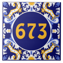 Periwinks de números personalizados, Azulejos azui