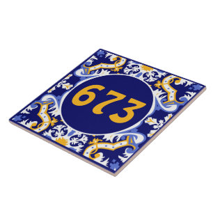Periwinks de números personalizados, Azulejos azui