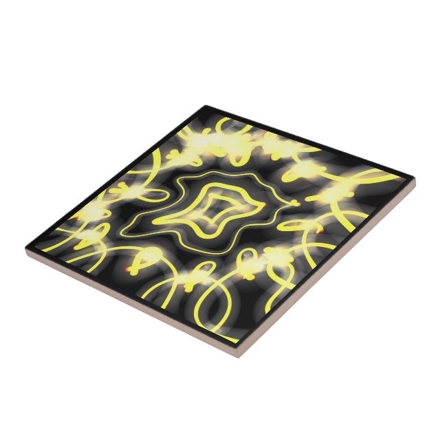 Permaneça Neon Sinal de Brilho Preto e Amarelo (Lateral)