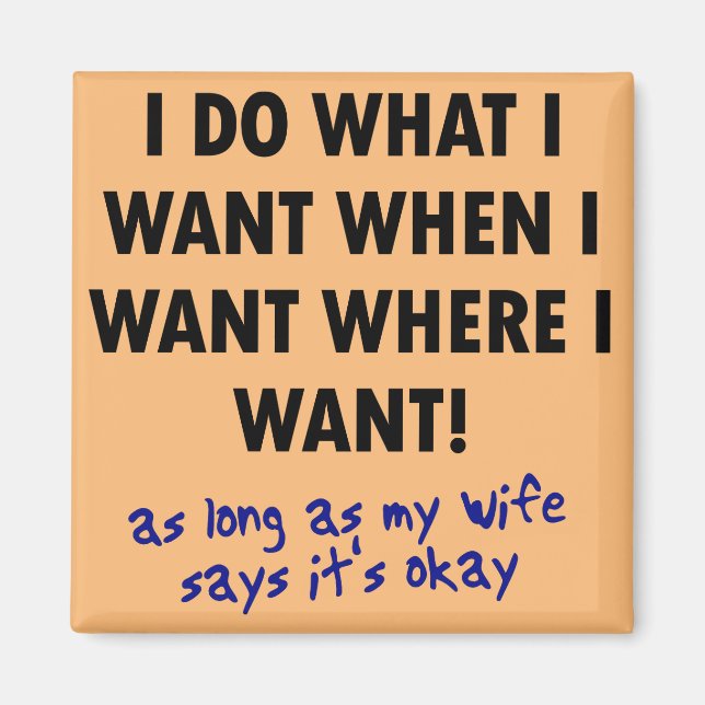 Permissão Engraçada Imãs de geladeira da esposa (Frente)