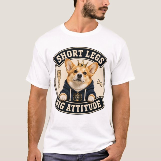 Pernas Curtas Grande Atitude Camiseta Divertida de (Frente)