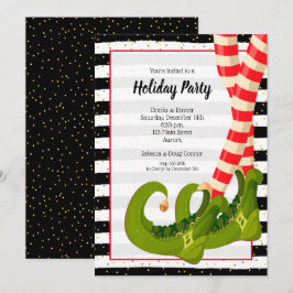 Pernas de Elf Whimsical Feriam Convites de Natal