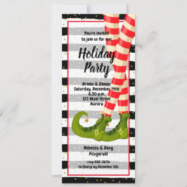 Pernas de Elf Whimsical Feriam Convites de Natal