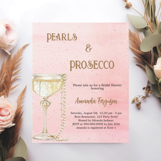 Pérola Chá de panela rosa Prosecco (Criador carregado)