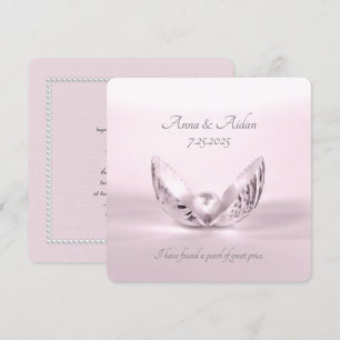 pérola cor-de-rosa solteiro no convite de casamen