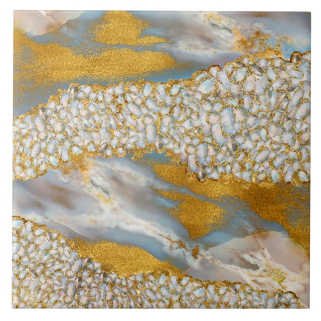 Pérola e Cluster Dourado no Marble (Frente)