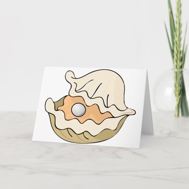 Pérola Em Cartões De Saudação De Ostra (Frente)