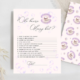 Pérola que conhece o melhor jogo de Chá de fraldas