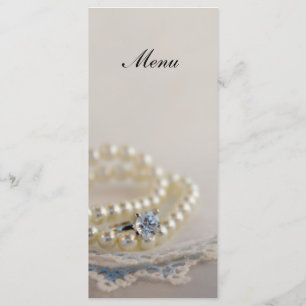 Pérolas, Anel Diamante e Menu Casamento Azul