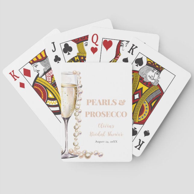 Pérolas Douradas e Prosecco Cartas de Baralho Clás (Verso)