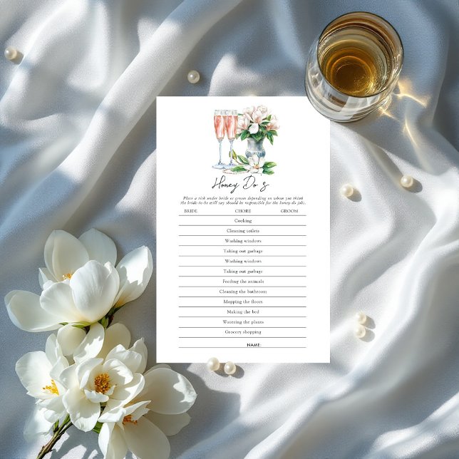 Pérolas e Jogo de Chá de panela do Prosecco Honey (Pearls and Prosecco Honey Do’s Bridal Shower Game)