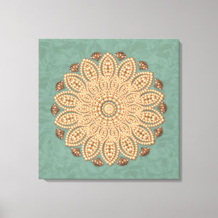 Pérolas e mandala dos diamantes em canvas do Aqua