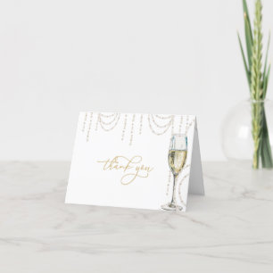 Pérolas e Prosecco Cartão de Agradecimento para Ch