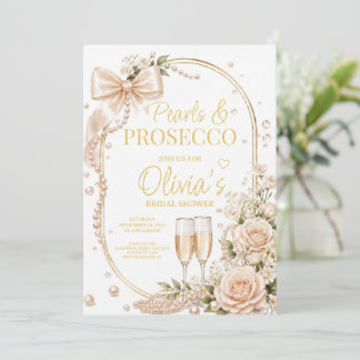 Pérolas e Prosecco Convite para Chá de Noiva