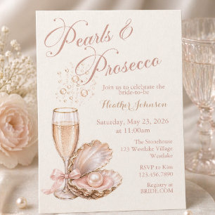 Pérolas e Prosecco Convite para Chá de Noiva