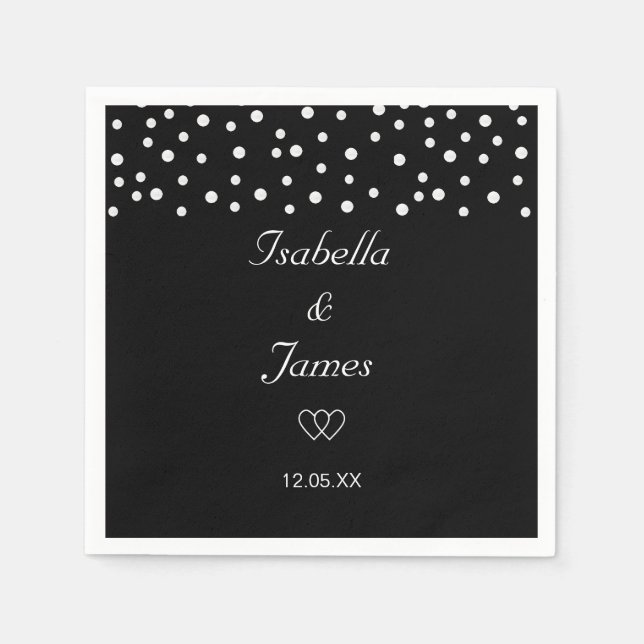 Pérolas Elegantes em Guardanapos de Casamento Pret (Frente)