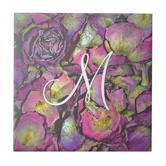 Pérolas Rosa Rosa Rosa Rosa lavanda Aquarela (Frente)