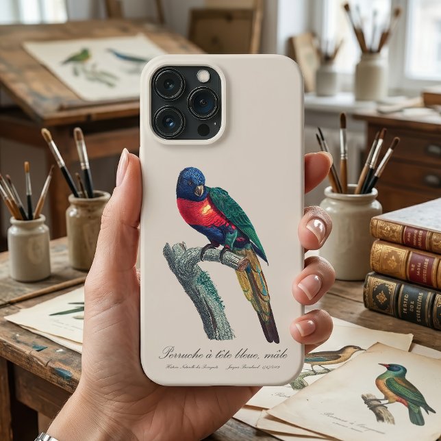 Perruche a tete bleue / Lorikeet arco-íris (Rainbow Lorikeet Male, Trichoglossus Moluccanus. iPhone Case)