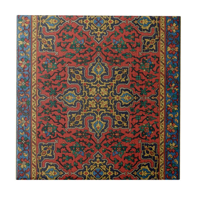 Pérsia Rug Carpet Red Blue Classic (Frente)